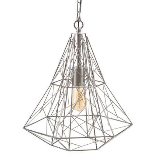 Silver metal ceiling lamp, lighting, 35 x 35 x 45 cm