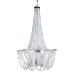 Silver metal ceiling lamp, lighting, 80 x 80 x 120 cm