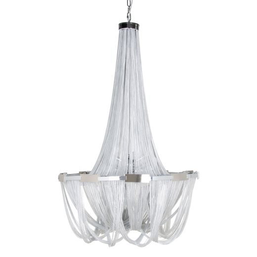 Silver metal ceiling lamp, lighting, 80 x 80 x 120 cm