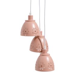 Pink metal ceiling lamp, 20 x 20 x 95 cm