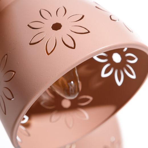 Pink metal ceiling lamp, 20 x 20 x 95 cm