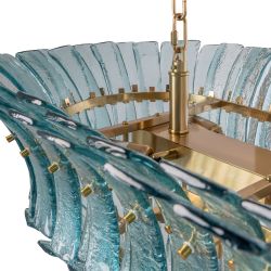 Grüne Kristall-Deckenleuchte, 118 x 50 x 40 cm