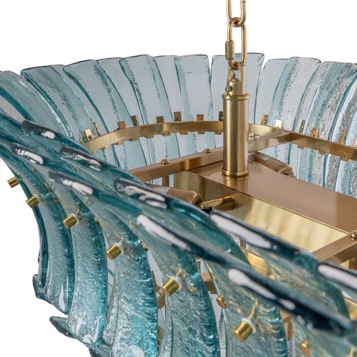Grüne Kristall-Deckenleuchte, 118 x 50 x 40 cm