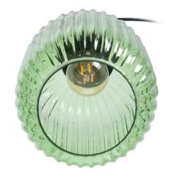 Green metal and glass ceiling lamp 14 x 14 x 32 cm