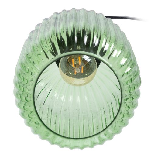 Green metal and glass ceiling lamp 14 x 14 x 32 cm