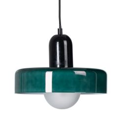 Grüne Deckenleuchte aus Metall und Glas, 25 x 25 x 23 cm
