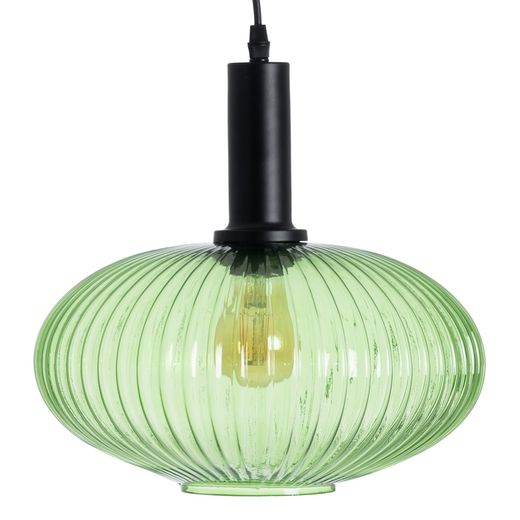 Green metal and glass ceiling lamp 30 x 30 x 26 cm