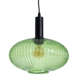 Green metal and glass ceiling lamp 30 x 30 x 26 cm