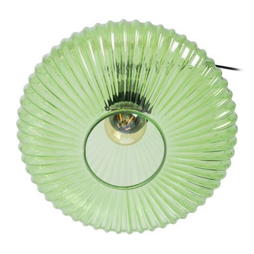 Green metal and glass ceiling lamp 30 x 30 x 26 cm