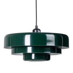 Grüne Deckenleuchte aus Metall und Glas, 35 x 35 x 16 cm