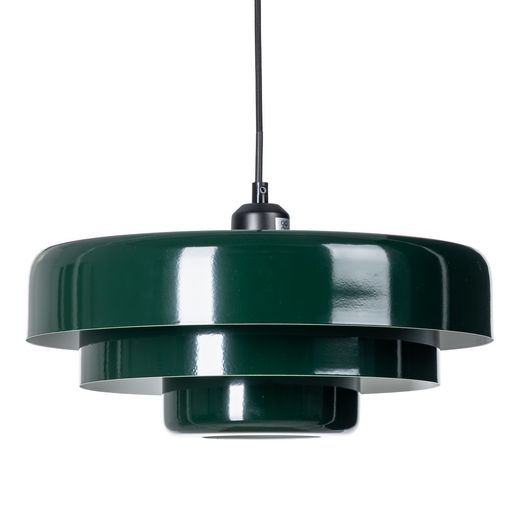 Grüne Deckenleuchte aus Metall und Glas, 35 x 35 x 16 cm