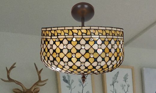 Plafón bajo Serie Queen diámetro 45cm de "Tiffan y luz"