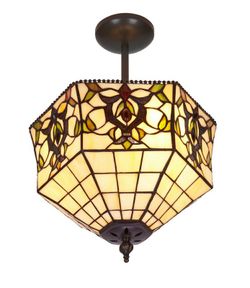Plafón Bajo Tiffany Serie Hexa diámetro 30cm Tiffan y Luz