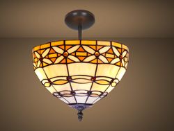 Low Ceiling Lamp Tiffany Series Ivory diameter 30cm Tiffan and Light