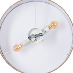 Natural metal/linen ceiling light 50 x 50 x 15 cm