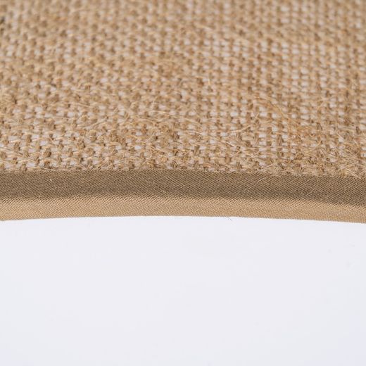 Natural metal/linen ceiling light 70 x 70 x 15 cm