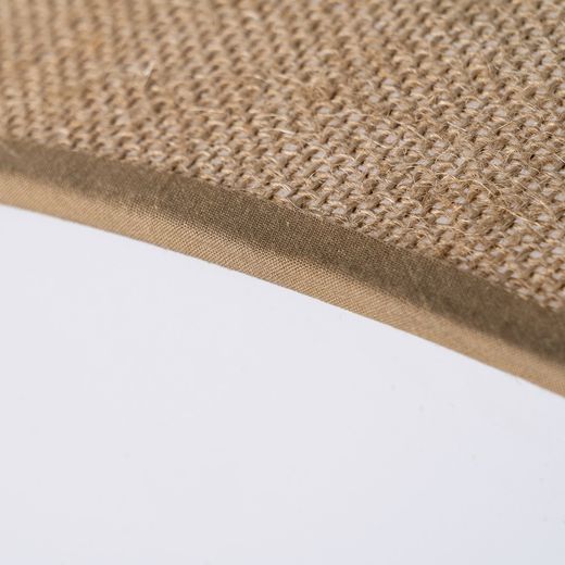 Natural metal/linen ceiling light 70 x 70 x 15 cm