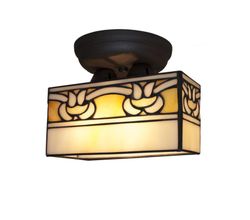 Tiffany rectangular ceiling lamp Atenea Tiffan and Light Series