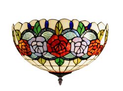 Plafonnier Série Tiffany Rosy diamètre 40cm