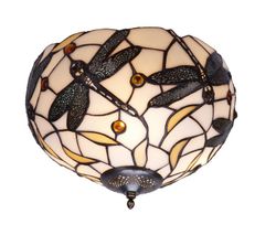 Plafón Tiffany Serie Pedrera diámetro 30cm Tiffan y Luz