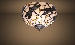 Plafón Tiffany Serie Pedrera diámetro 30cm Tiffan y Luz