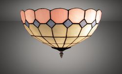 Plafonnier Tiffany Série Rose diamètre 41cm Tiffan and Light