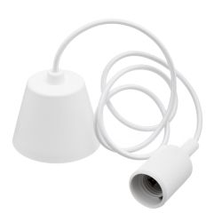 White plastic pendant lamp holder 4.50 x 4.50 x 10 cm