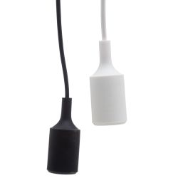 White plastic pendant lamp holder 4.50 x 4.50 x 10 cm