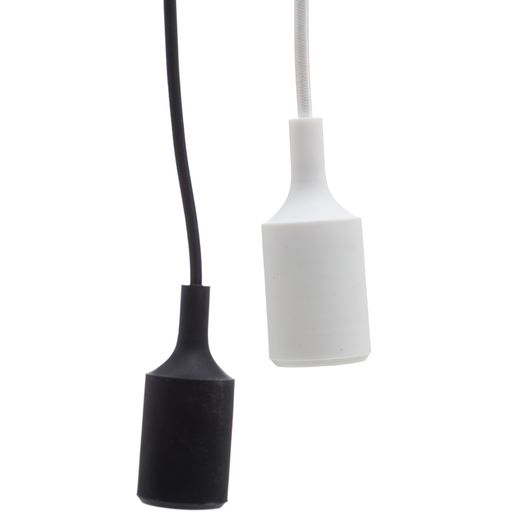White plastic pendant lamp holder 4.50 x 4.50 x 10 cm