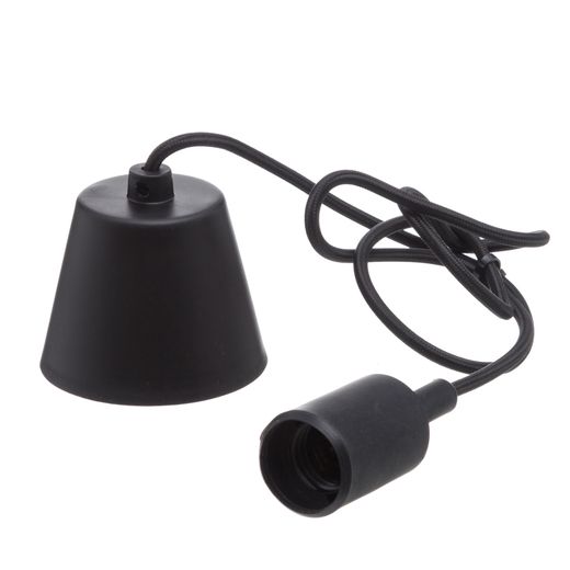Black plastic pendant lamp holder 4.50 x 4.50 x 10 cm