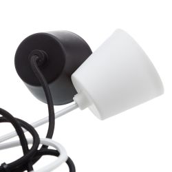 Black plastic pendant lamp holder 4.50 x 4.50 x 10 cm