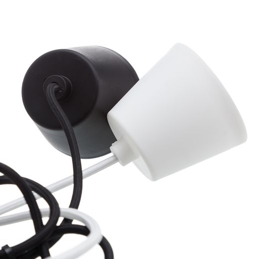 Black plastic pendant lamp holder 4.50 x 4.50 x 10 cm