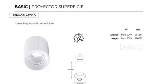 White thermoplastic surface projector