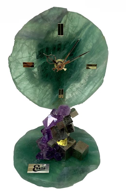 Green Fluorite Clock, 18cm Tall