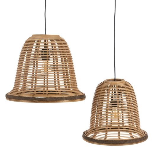 S/2 natural bamboo ceiling lamp 41 x 41 x 33 cm