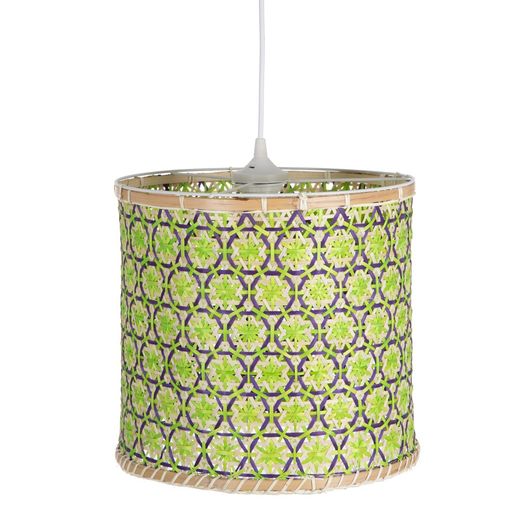 S/3 natural-green bamboo ceiling lamp 32 x 32 x 29 cm