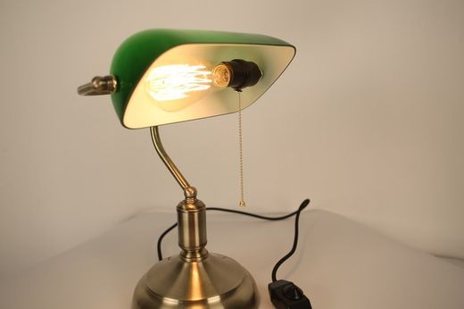 Vintage grüne Banker-Tischlampe