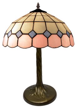 Tree-shaped base table lamp with Tiffany lampshade, diameter 40cm