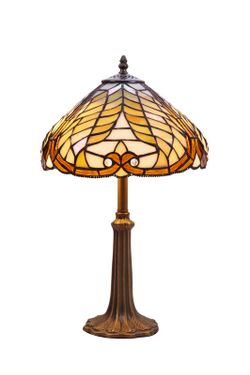 Foma Base Tischlampe mit Tiffany Lampenschirm Durchmesser 20cm