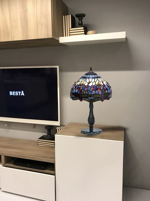 Tischlampe mit Tiffany Achat Serie Belle Epoque Durchmesser 30cm