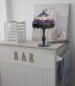 Tischlampe mit Tiffany Achat Serie Belle Epoque Durchmesser 30cm