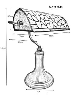 Sobremesa despacho banker pantalla Tiffany Serie Gaudi