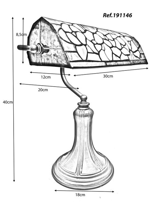 Sobremesa despacho banker pantalla Tiffany Serie Gaudi
