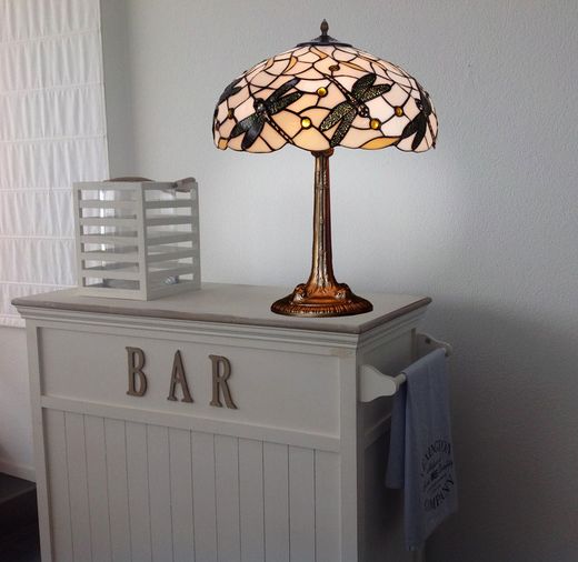 Large table lamp with Tiffany-shaped base diameter 45cm Pedrera Series
