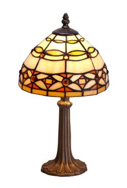 Large table lamp Tiffany shape base diameter 20cm Ivory Series