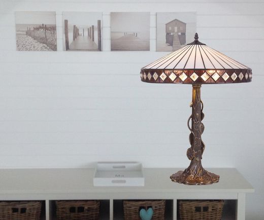 Lampada da tavolo di diametro maggiore 45 cm Serie Tiffany Ilumina