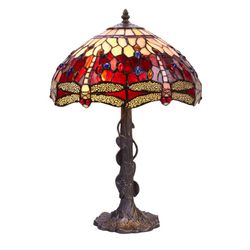 Große Tischlampe Tiffany Durchmesser 40cm Belle Rouge Serie