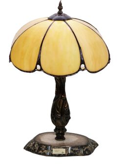 Medium table lamp Tiffany diameter 30cm Virginia Series with clear agate base of "Tiffan and light"