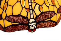 Tiffany Tischlampe Baumsockel Serie Belle Amber Durchmesser 40cm