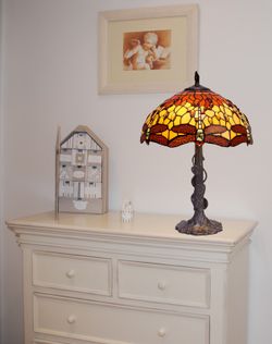 Tiffany Tischlampe Serie Belle Amber Durchmesser 40cm